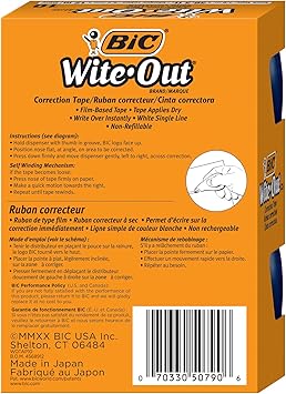 BIC Wite-Out Brand EZ Correct Correction Tape, White, (Pack of 9, 90 Count Total)