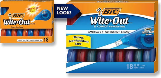 BIC Wite-Out Brand EZ Correct Correction Tape, White, 18-Count, 4 Pack